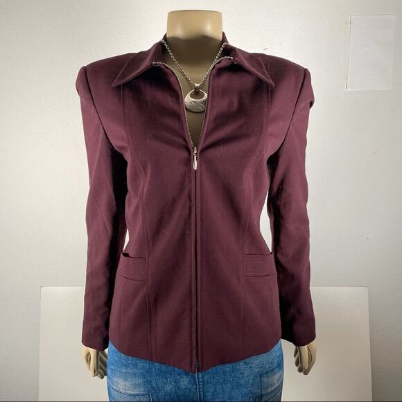 NWT Sz 6 Worthington Works Purple Zipper Jacket - Picture 1 of 11